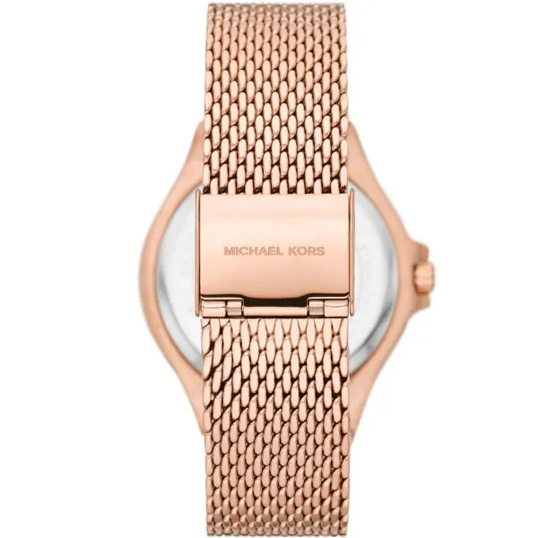Michael Kors Lennox Rose Gold Mesh Bracelet Rose Gold Dial Quartz Watch for Ladies - MK-7336