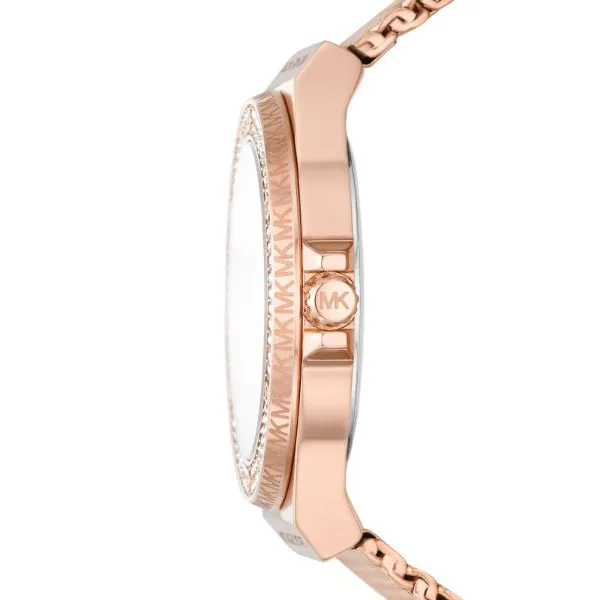 Michael Kors Lennox Rose Gold Mesh Bracelet Rose Gold Dial Quartz Watch for Ladies - MK-7336