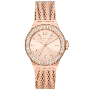 Michael Kors Lennox Rose Gold Mesh Bracelet Rose Gold Dial Quartz Watch for Ladies - MK-7336