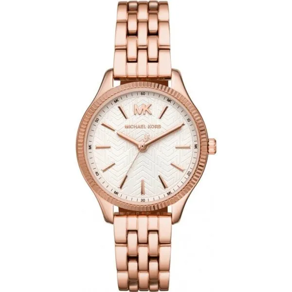 Michael Kors Lexington Rose Gold Stainless Steel White Dial Quartz Watch for Ladies - MK-6641