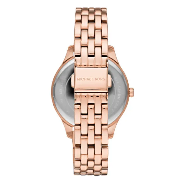 Michael Kors Lexington Rose Gold Stainless Steel White Dial Quartz Watch for Ladies - MK-6641