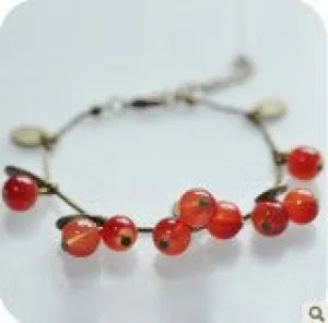 Min order $10 (mix order) Free Shipping New Fashion Vintage Korean Style Sweet Cherry Aesthetic Charm Bracelet  Jewelry