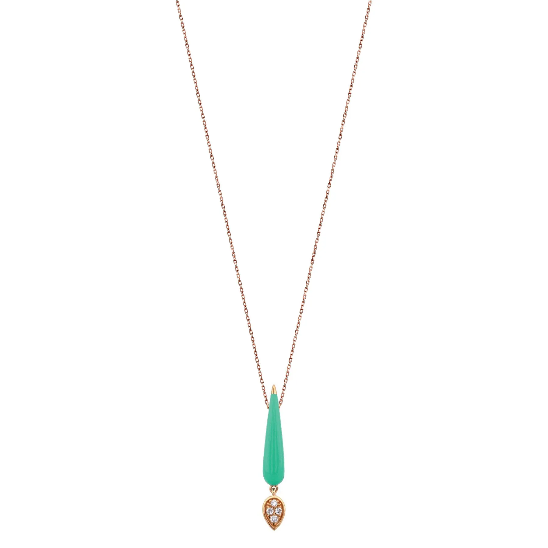 MINI DROP NECKLACE IN NEON GREEN