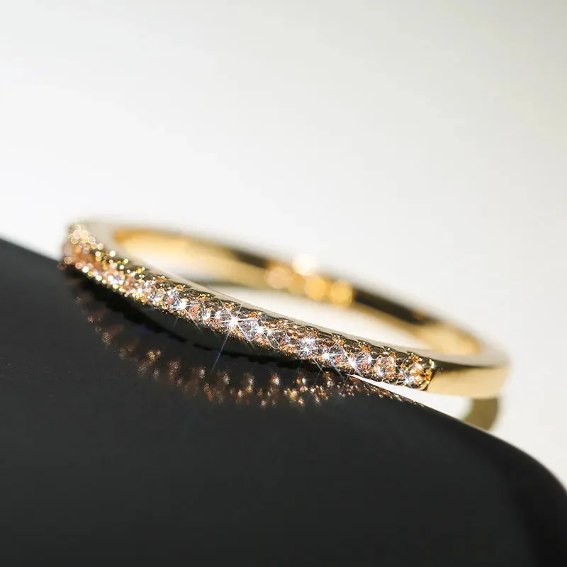 Minimalist Thin Rings for Women Wedding Brilliant Cubic Zircon High Quality Versatile Female Finger Ring Jewelry