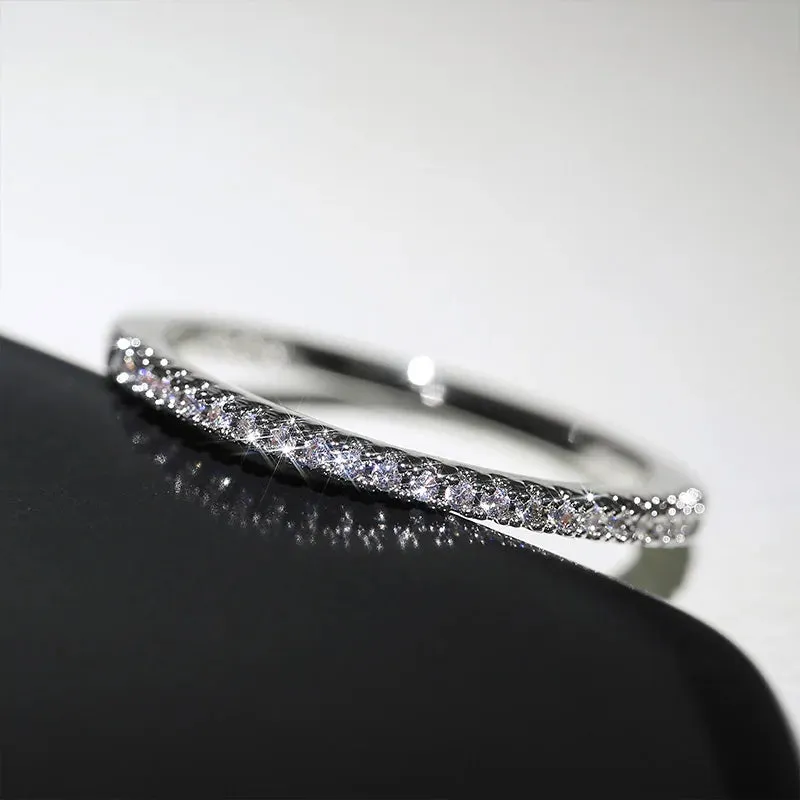 Minimalist Thin Rings for Women Wedding Brilliant Cubic Zircon High Quality Versatile Female Finger Ring Jewelry