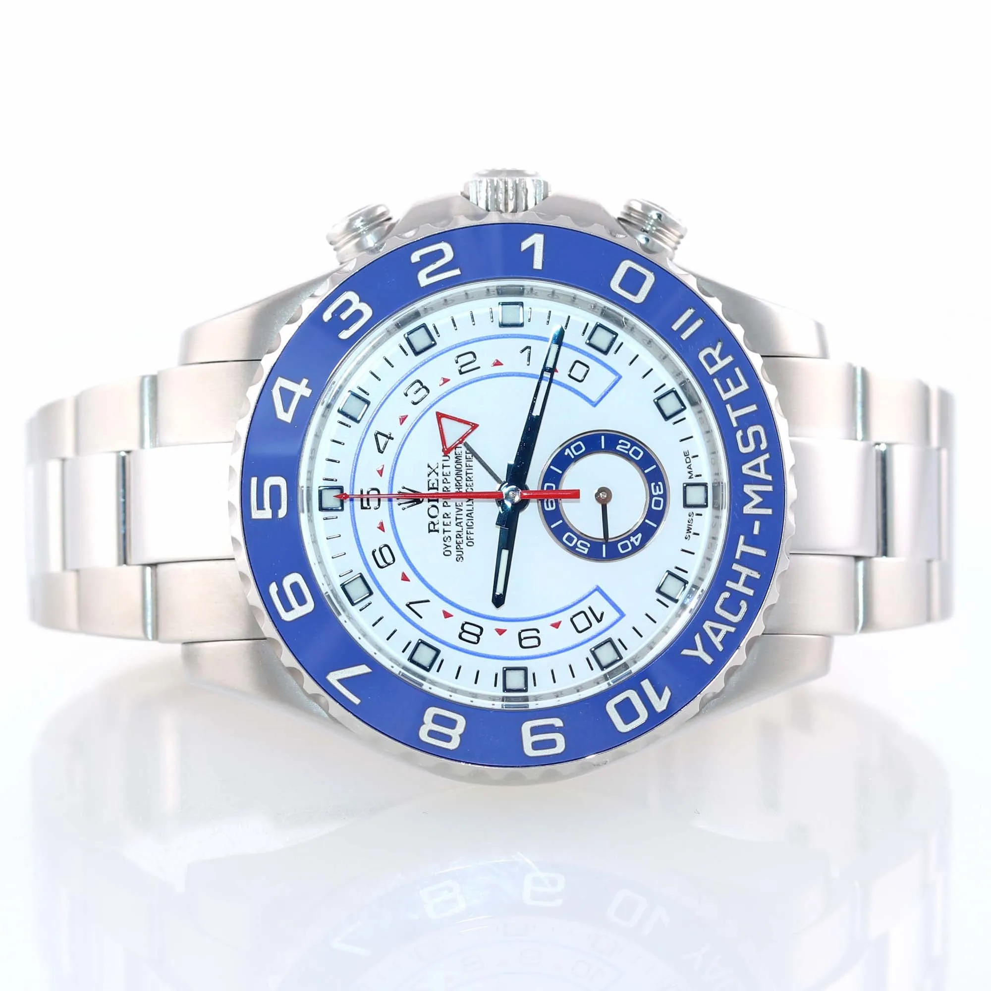 MINT 2017 Rolex Yacht-Master II 44mm Steel White Blue Ceramic 116680 Watch Box