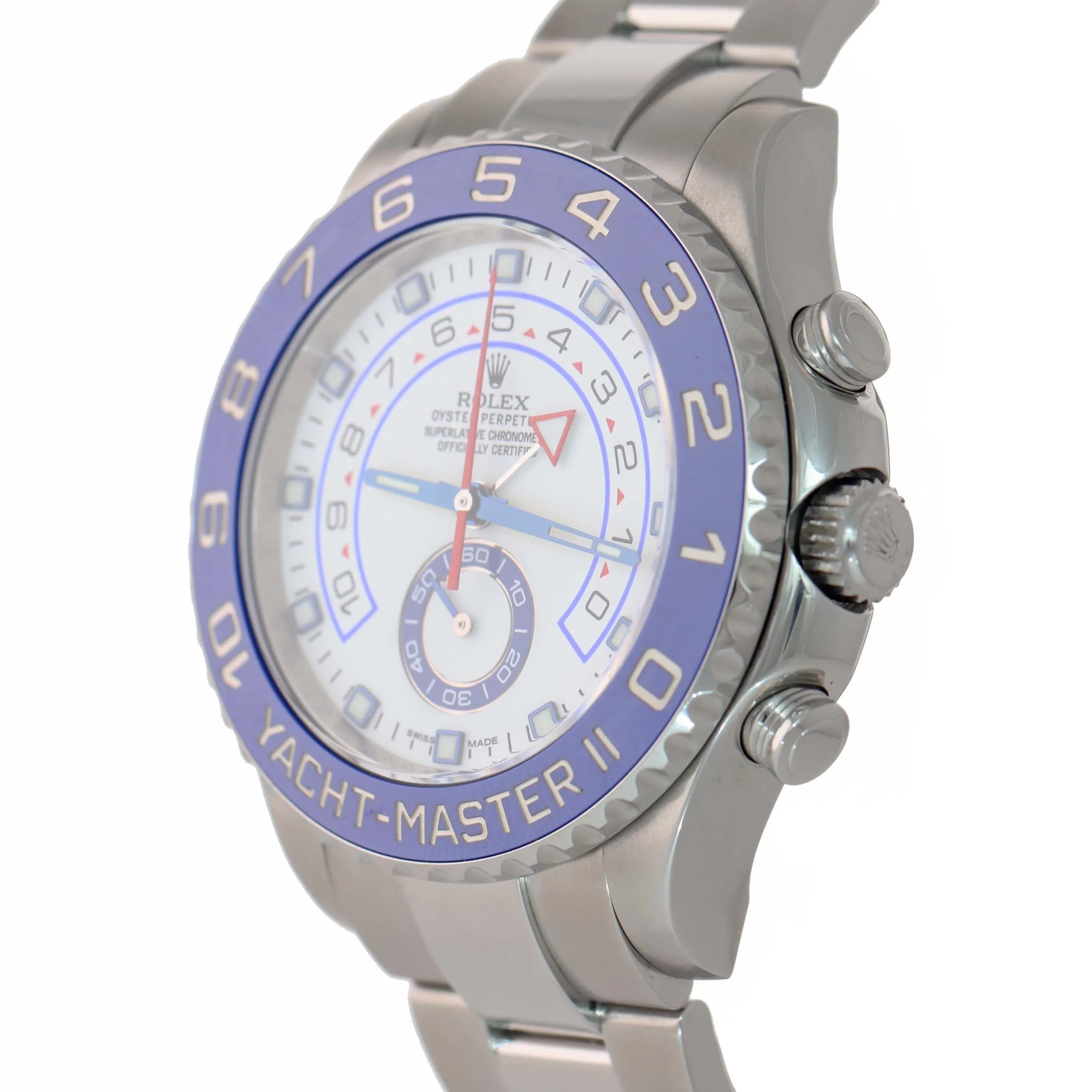 MINT 2017 Rolex Yacht-Master II 44mm Steel White Blue Ceramic 116680 Watch Box