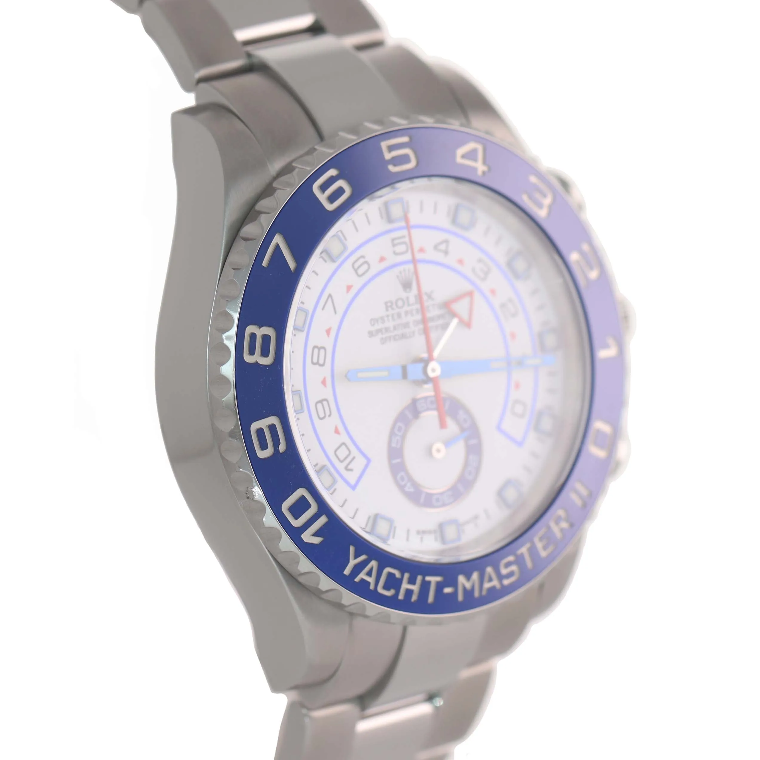 MINT 2017 Rolex Yacht-Master II 44mm Steel White Blue Ceramic 116680 Watch Box