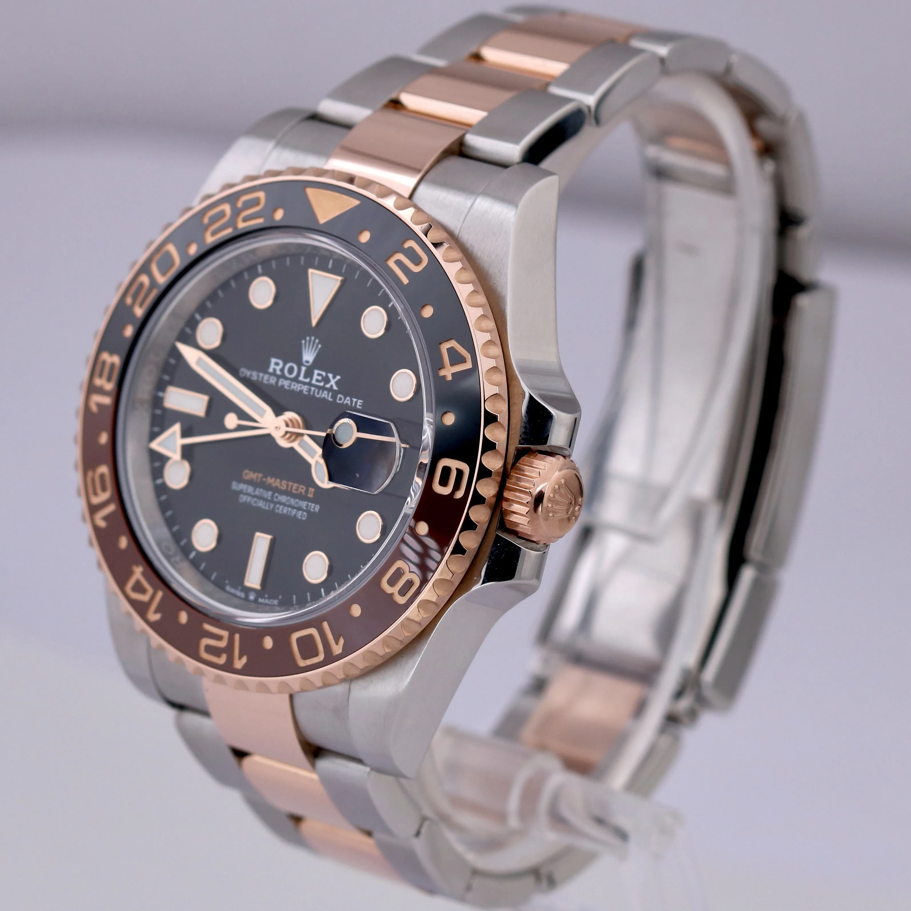 MINT 2022 Rolex GMT-Master II ROOT BEER Steel Rose Gold 40mm 126711 CHNR BOX