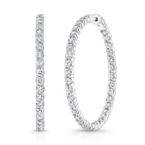 Modern Style Inside-Out Diamond Hoop Earrings