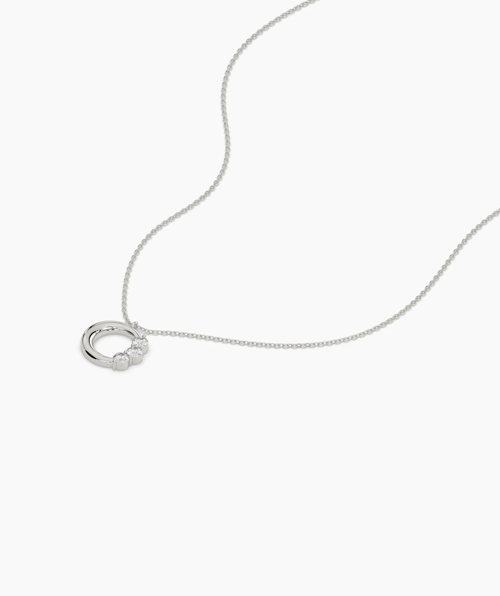 Modern Triple-Diamond ‘C’ Necklace
