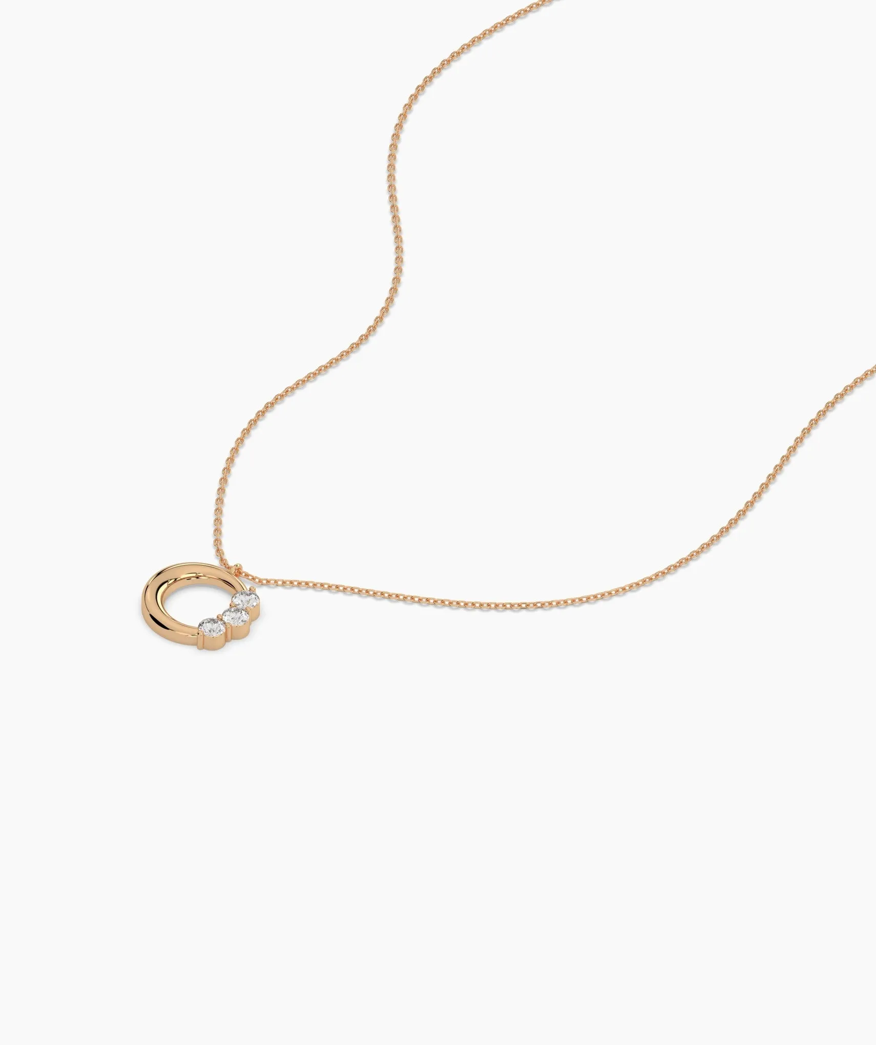 Modern Triple-Diamond ‘C’ Necklace