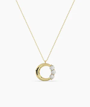 Modern Triple-Diamond ‘C’ Necklace