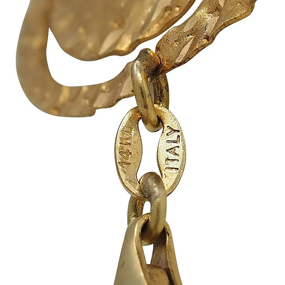 Modernist 14 Karat Yellow Gold Two-Tone White Yellow Spiral Link Vintage Necklace