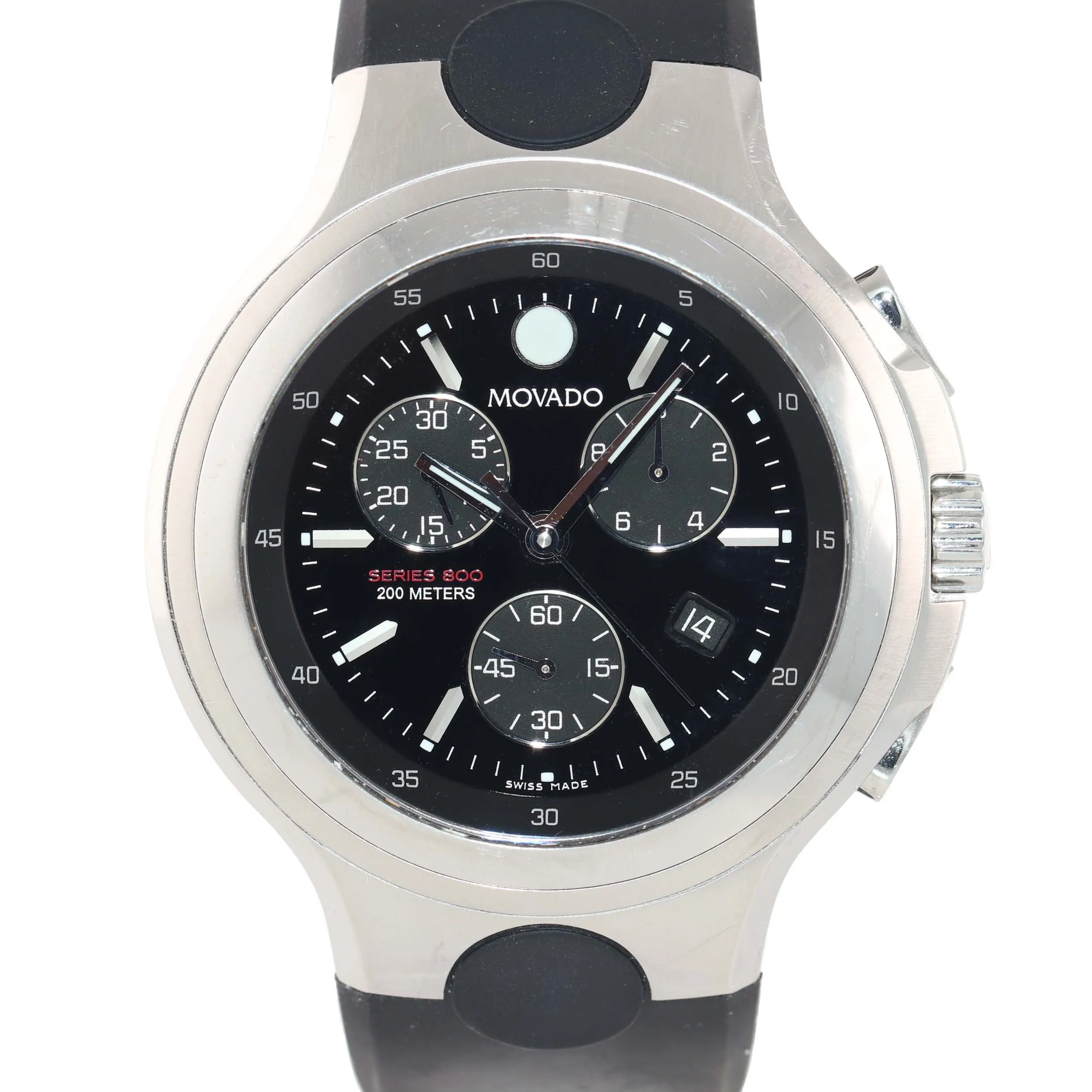 Movado Series 800 84 C5 Stainless Steel 46mm Quartz Chronograph Date Watch