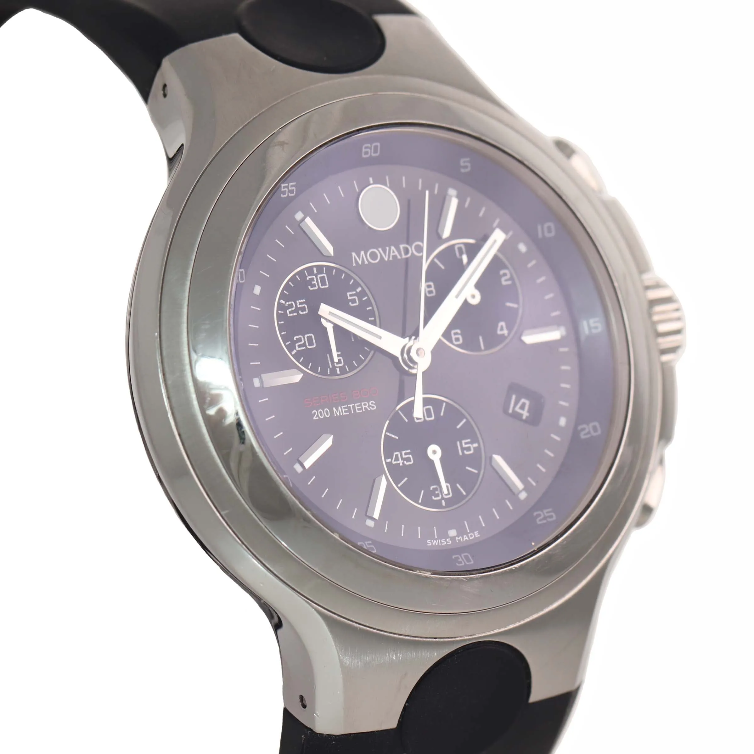 Movado Series 800 84 C5 Stainless Steel 46mm Quartz Chronograph Date Watch