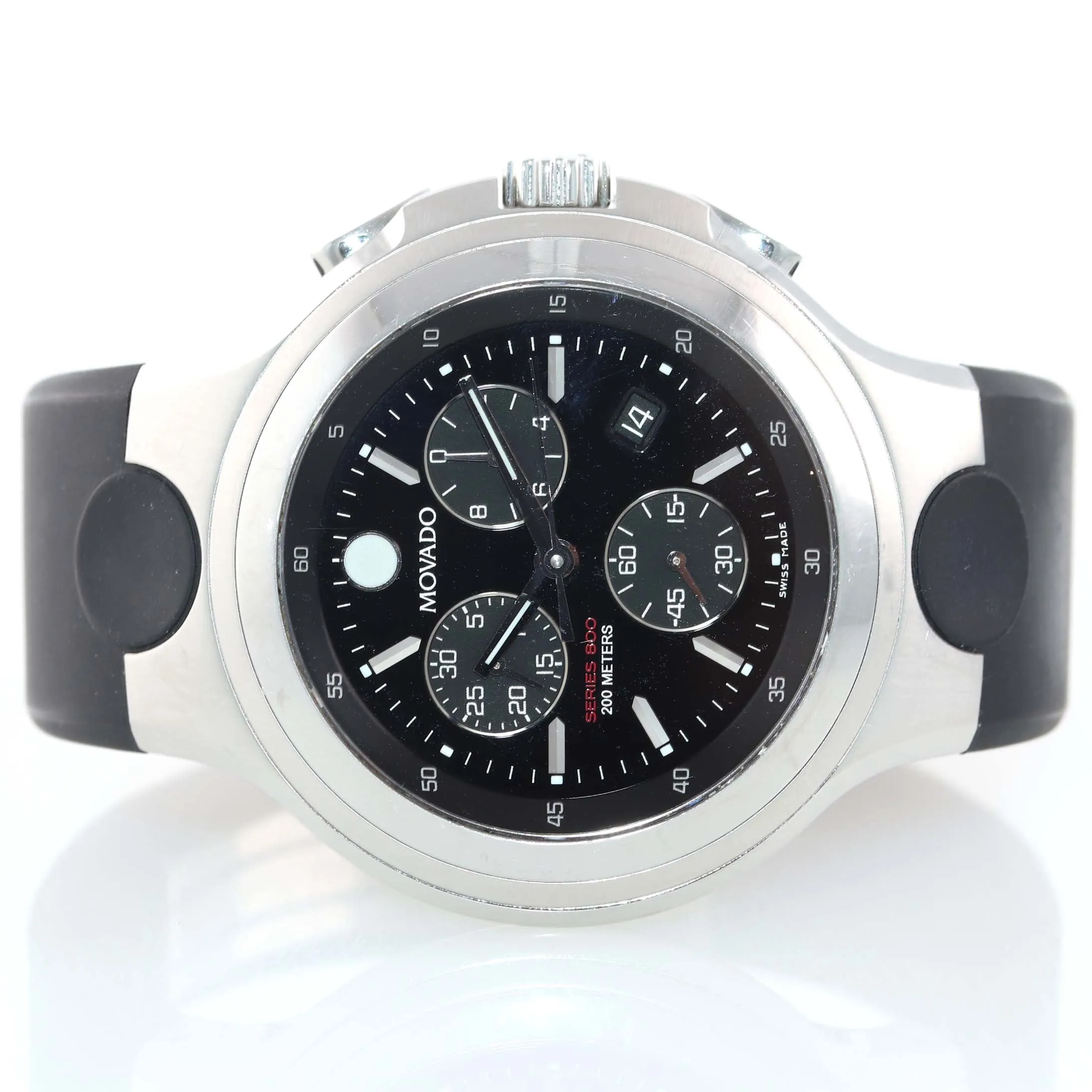Movado Series 800 84 C5 Stainless Steel 46mm Quartz Chronograph Date Watch