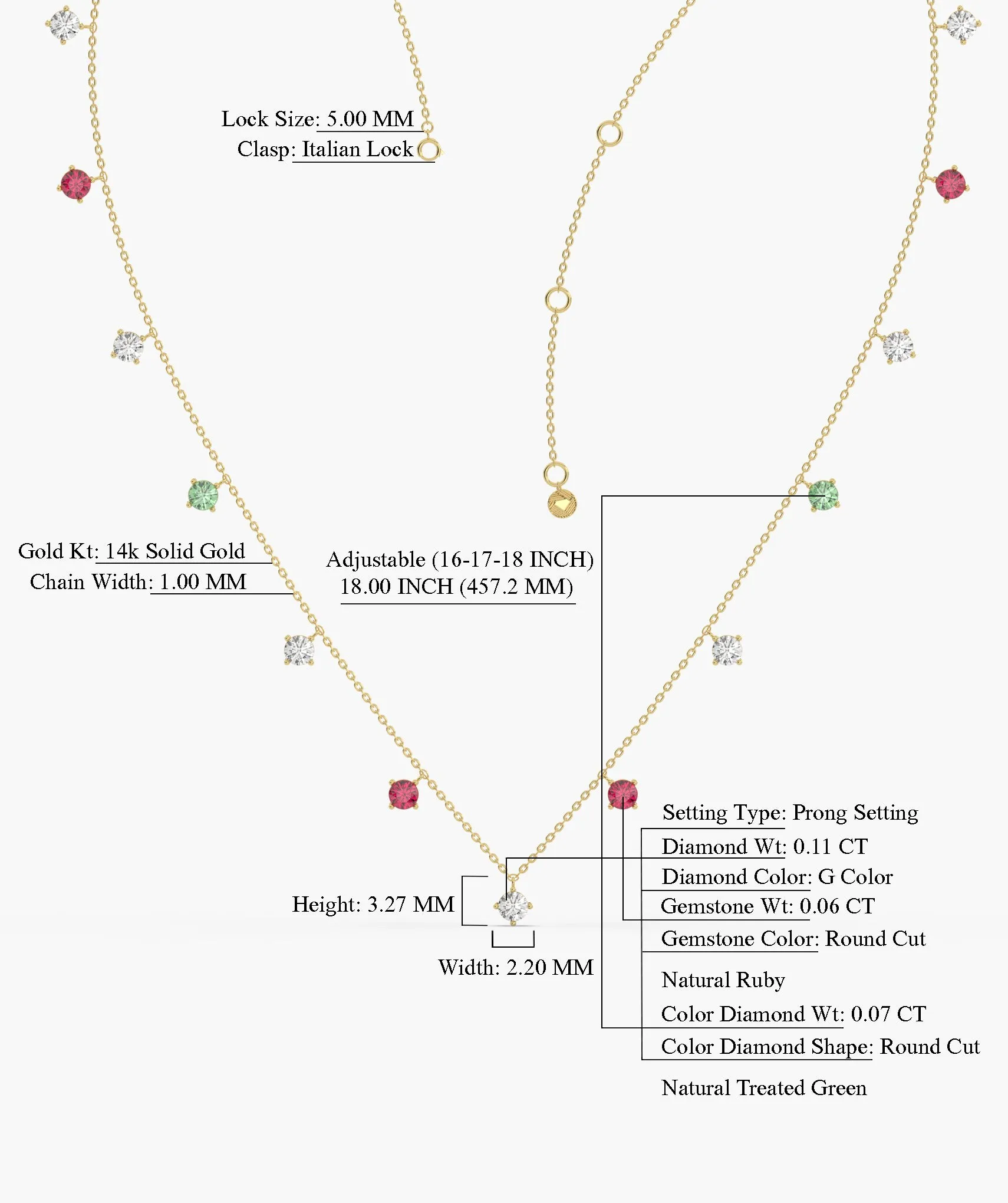 Multi-Color Station Necklace