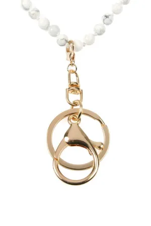 Natural Stone Beads Lanyard Necklace White - Pack of 6
