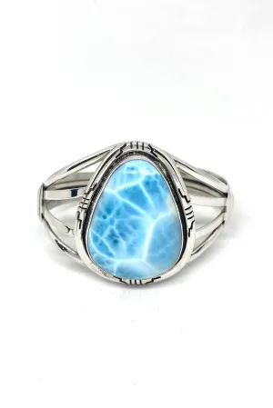 Navajo Sterling Silver Larimar Cuff Bracelet
