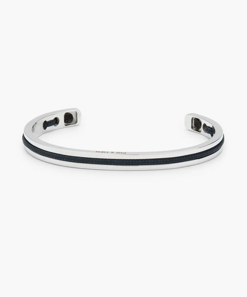 Navarch Cuff Bracelet 6mm in Navy/Silver
