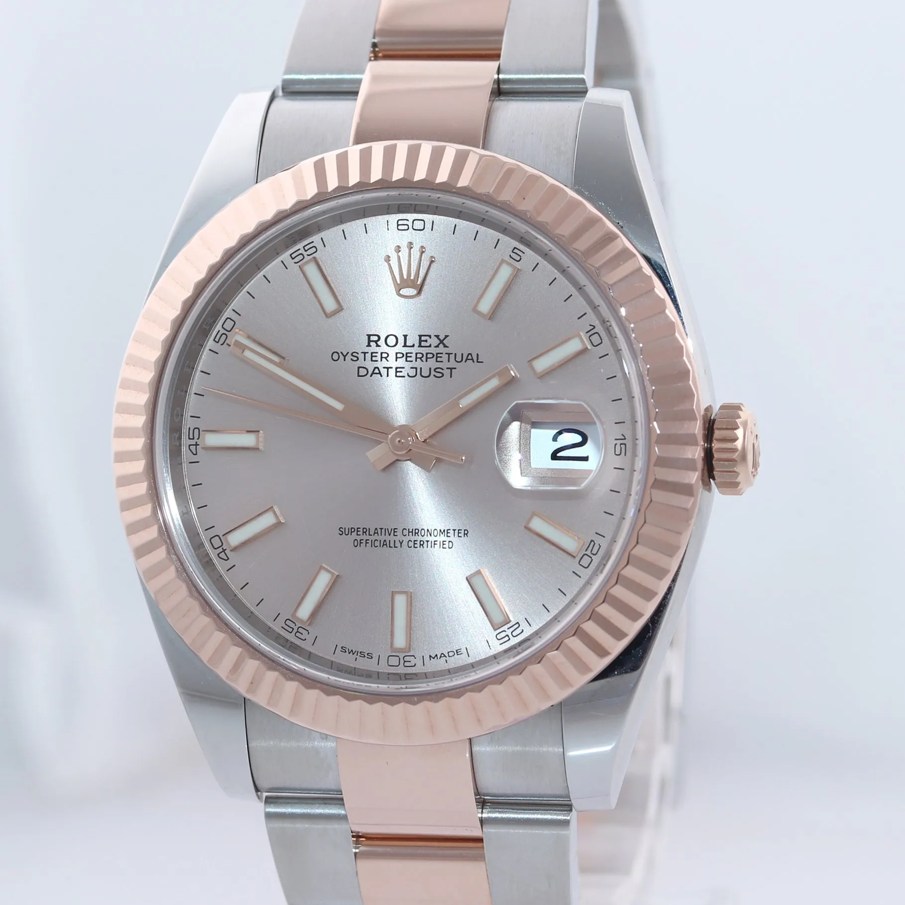 NEW PAPERS Rolex DateJust 41 126331 Sundust Everose Gold 18K Two-Tone Watch Box