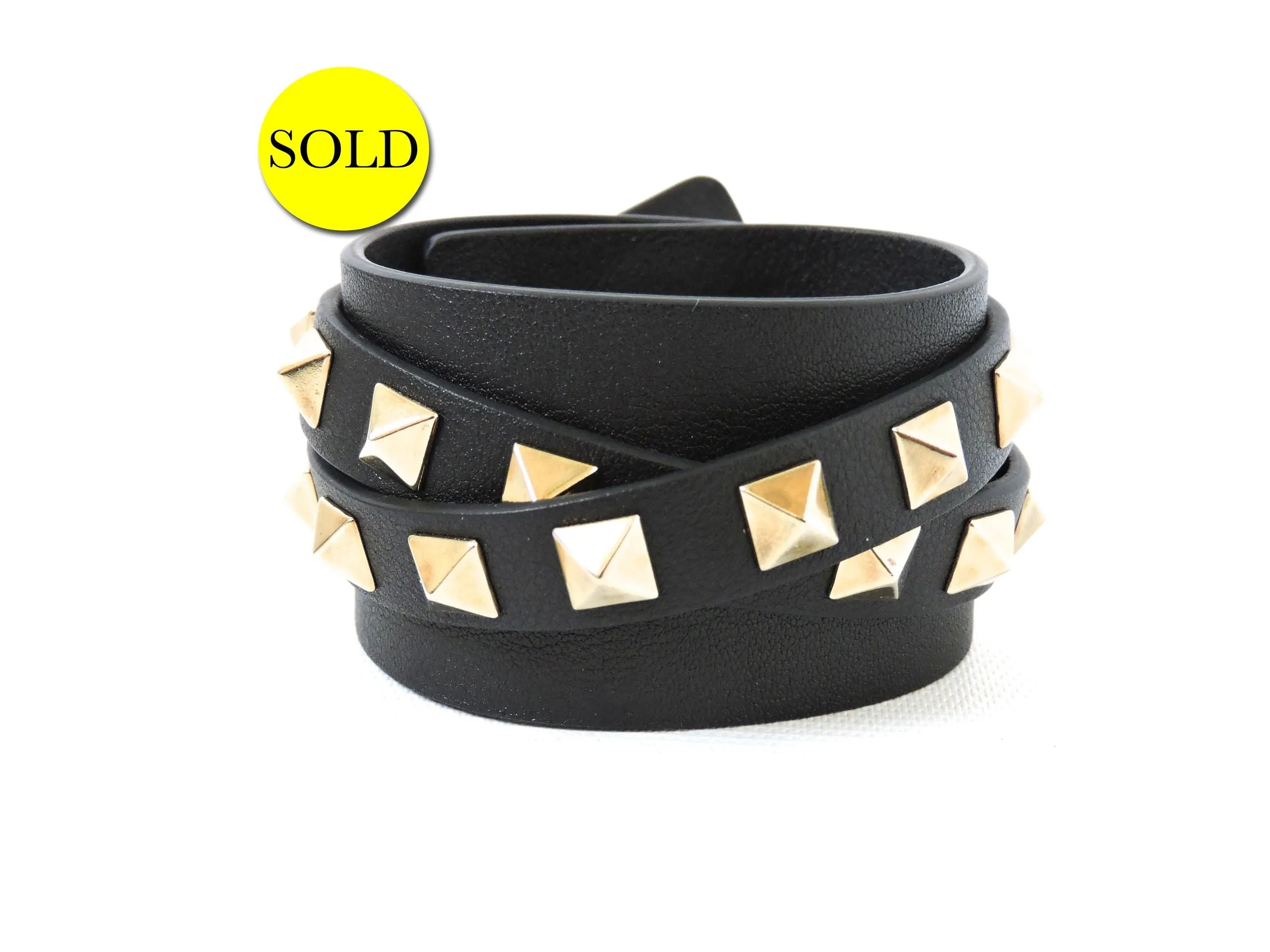 NEW Rockstud Leather Cuff Bracelet