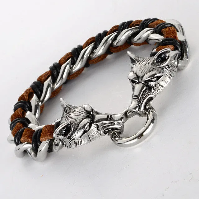 Odin's Wolf Bracelet, stainless steel