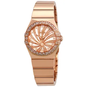 Omega Constellation 18kt Rose Gold Mother of Pearl Diamond Dial Ladies Watch 123.55.27.60.55.013