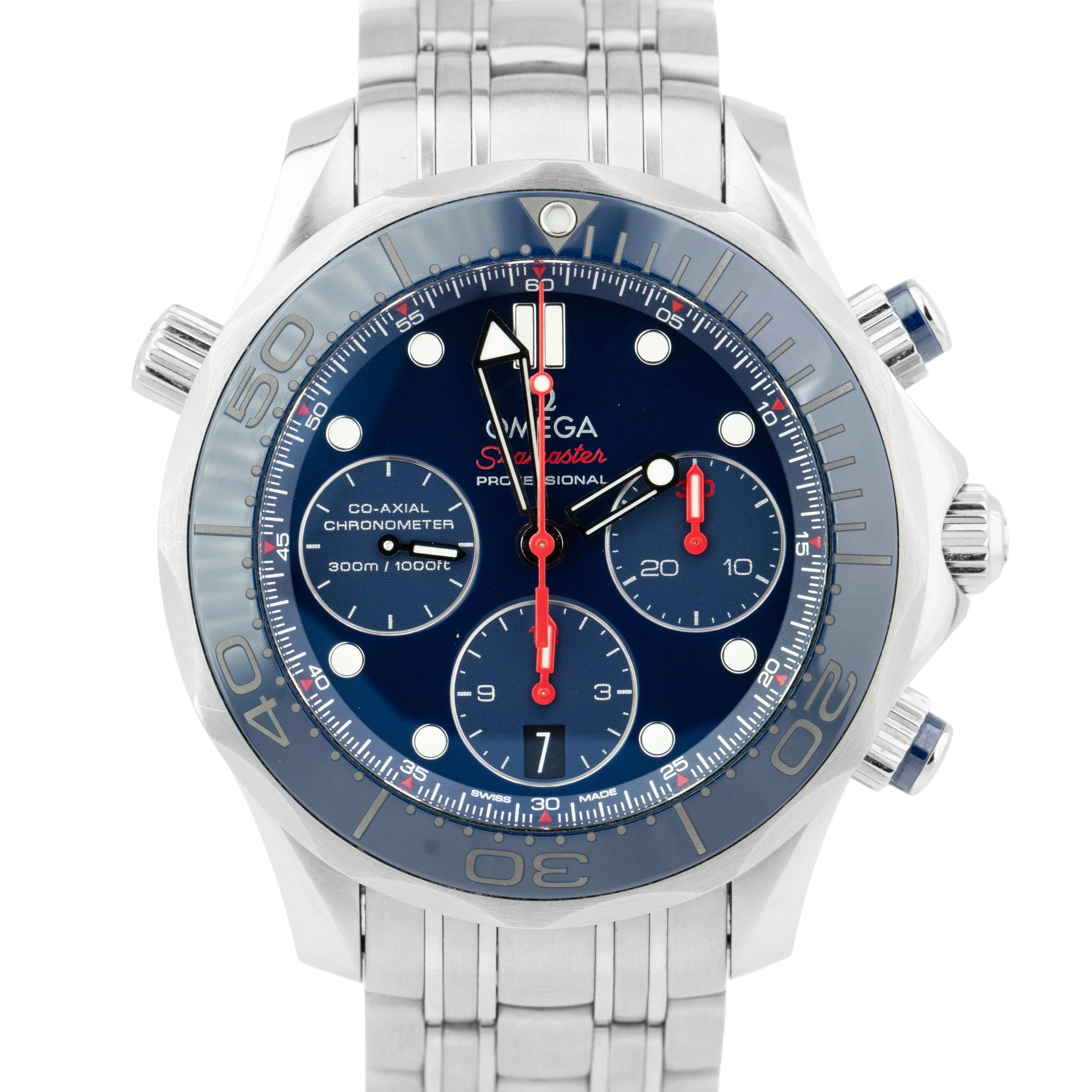 Omega Seamaster Diver 300 Chronograph 42mm Blue Steel 212.30.42.50.03.001 Watch