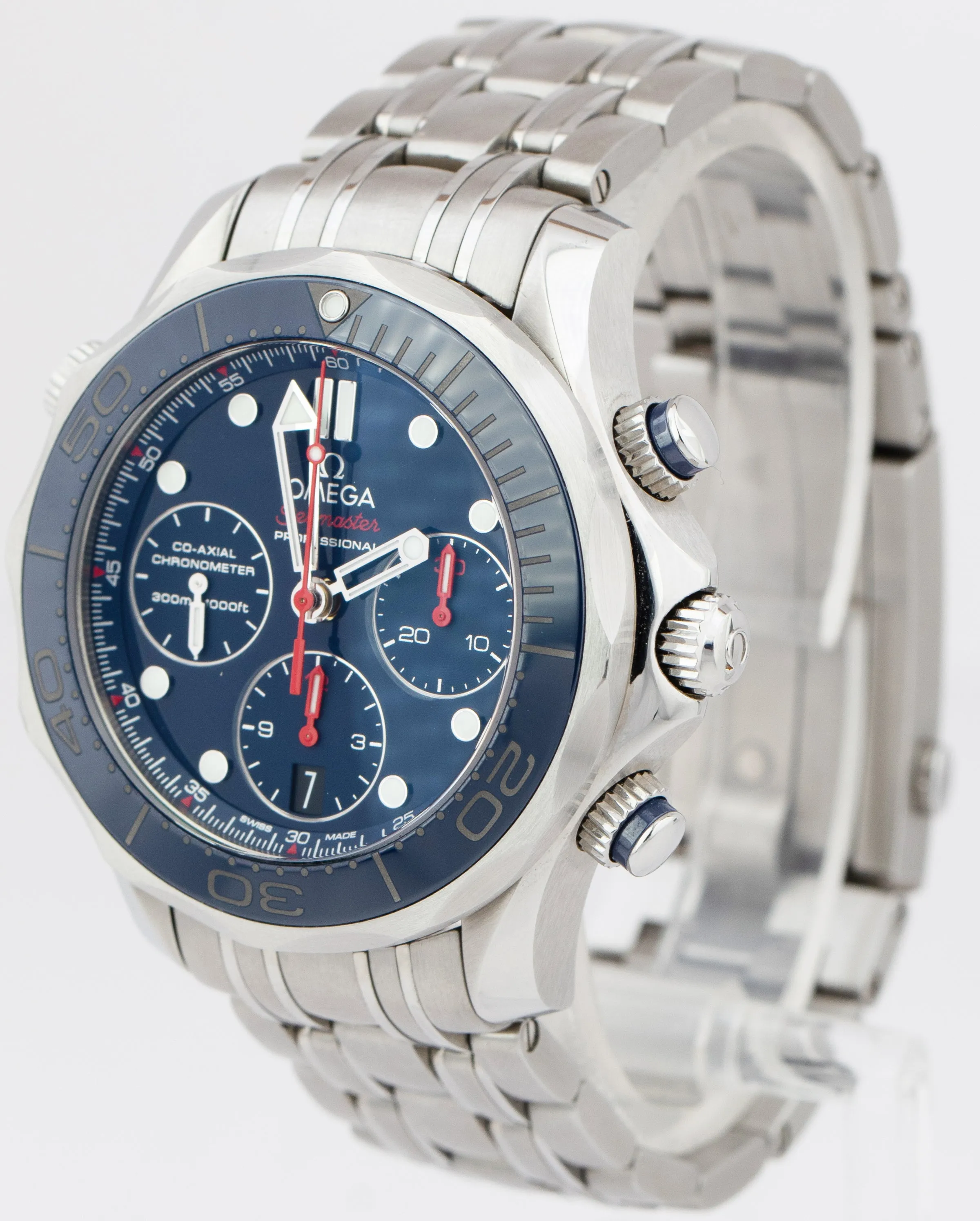 Omega Seamaster Diver 300 Chronograph 42mm Blue Steel 212.30.42.50.03.001 Watch