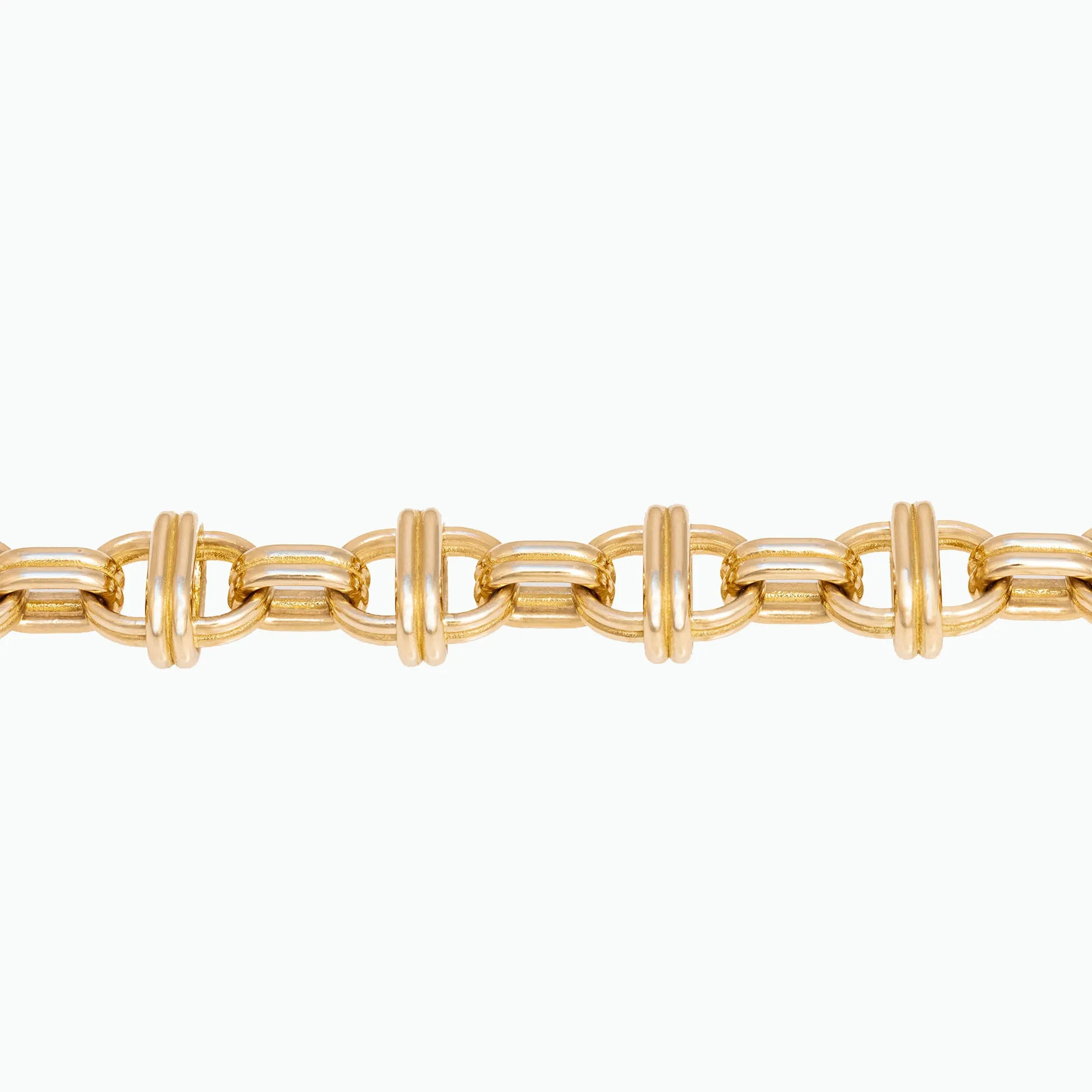 Oval Chain Bracelet 18K Yellow Gold, Large Link, 7.75"