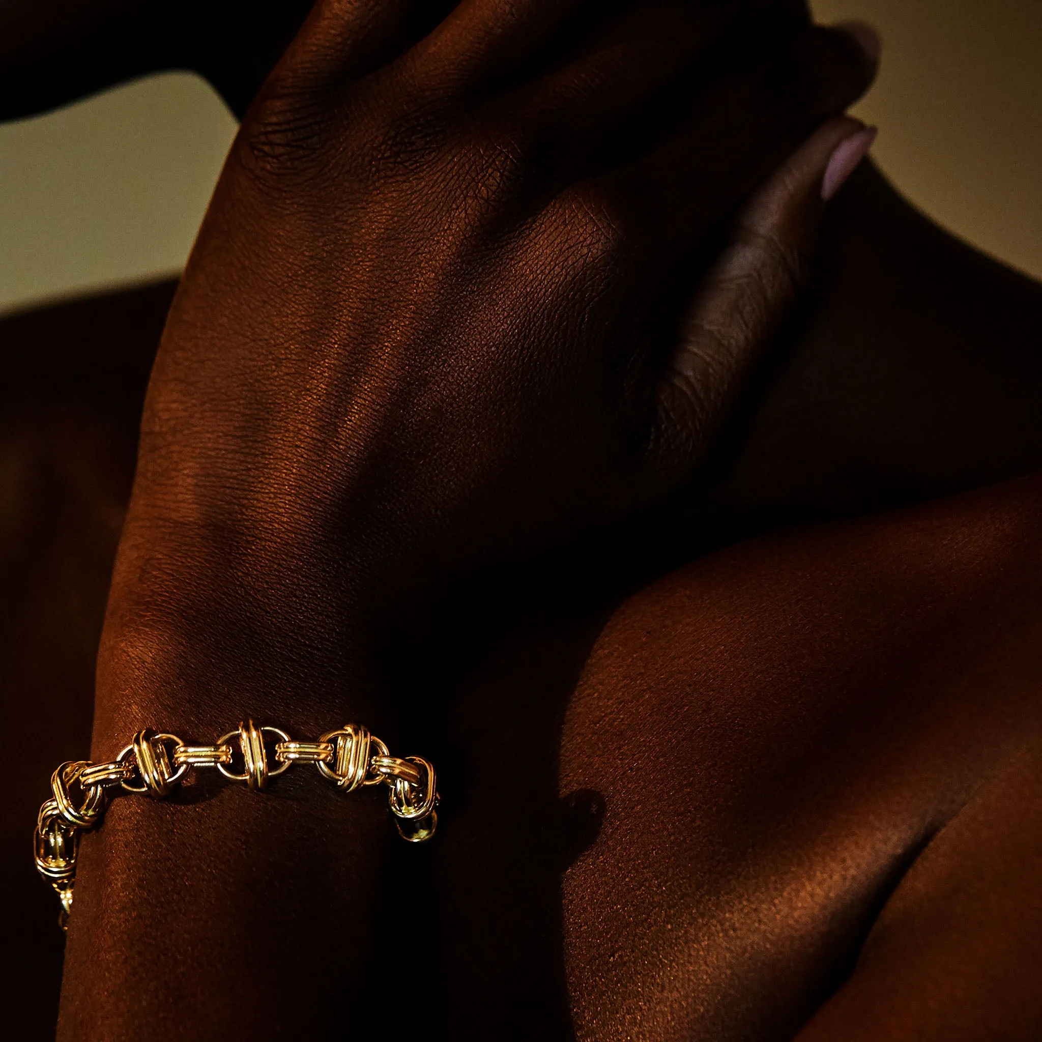 Oval Chain Bracelet 18K Yellow Gold, Large Link, 7.75"
