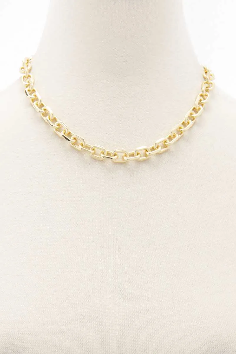Oval Link Metal Earring