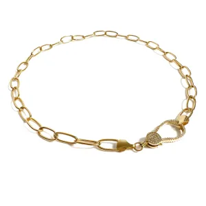 Oval Link with XL Pave Clasp