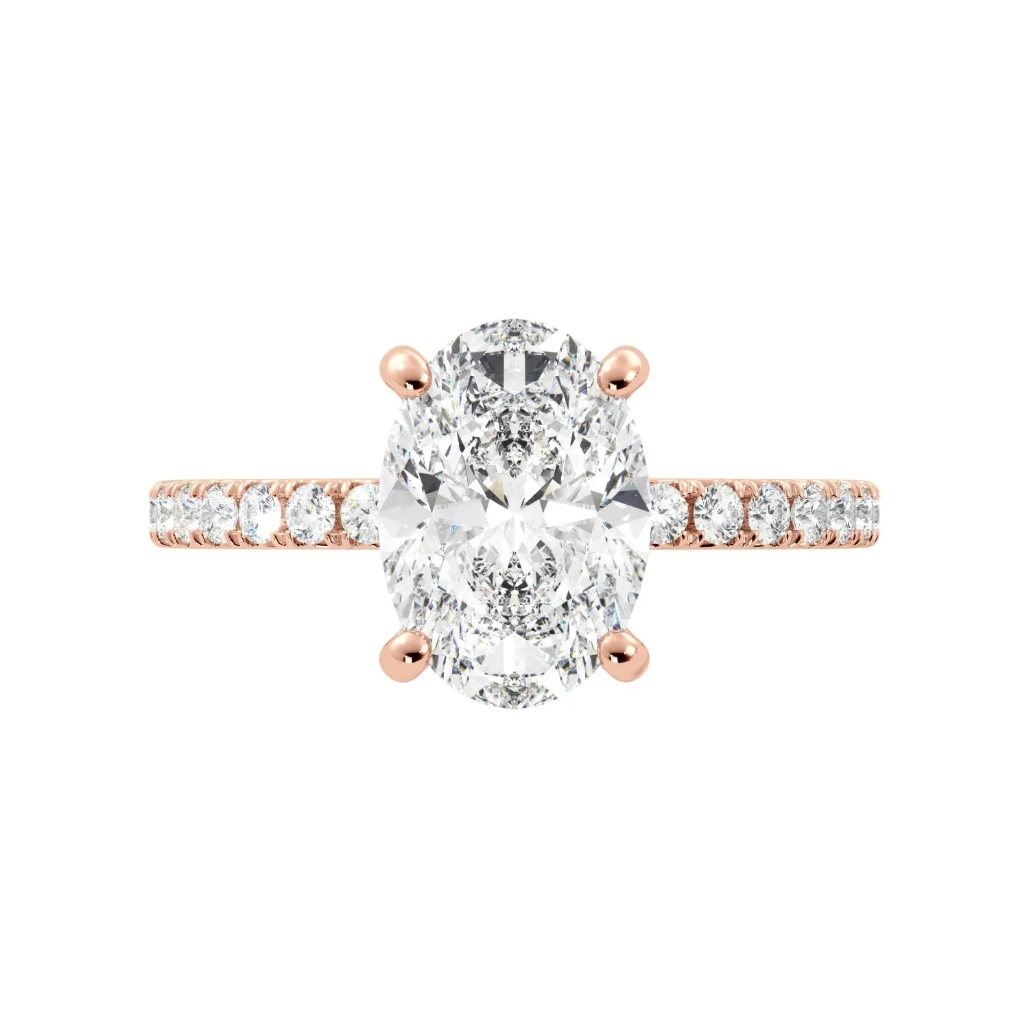 Oval Moissanite Hidden Halo Engagement Ring