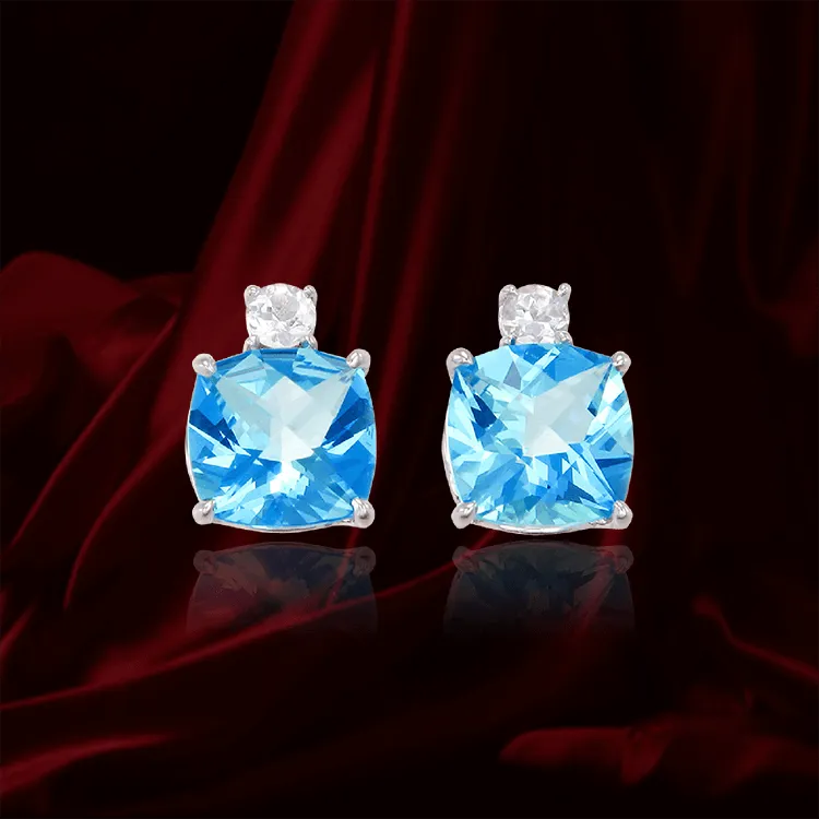 Passion Topaz Sparkling Luscious Earrings with Natural White Topaz
