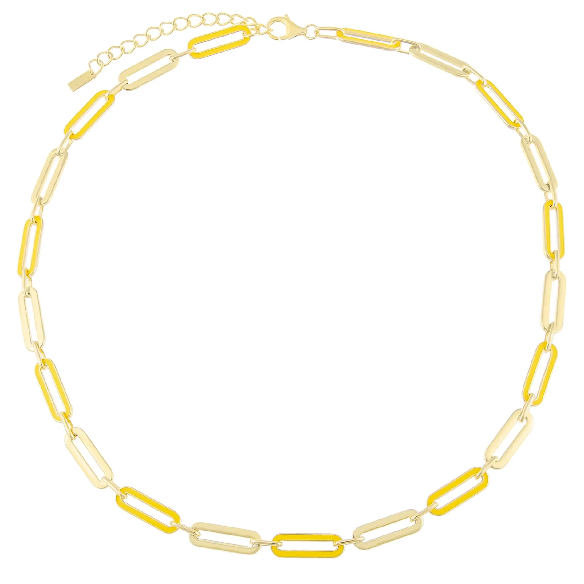 Pastel Enamel Oval Link Necklace