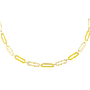 Pastel Enamel Oval Link Necklace