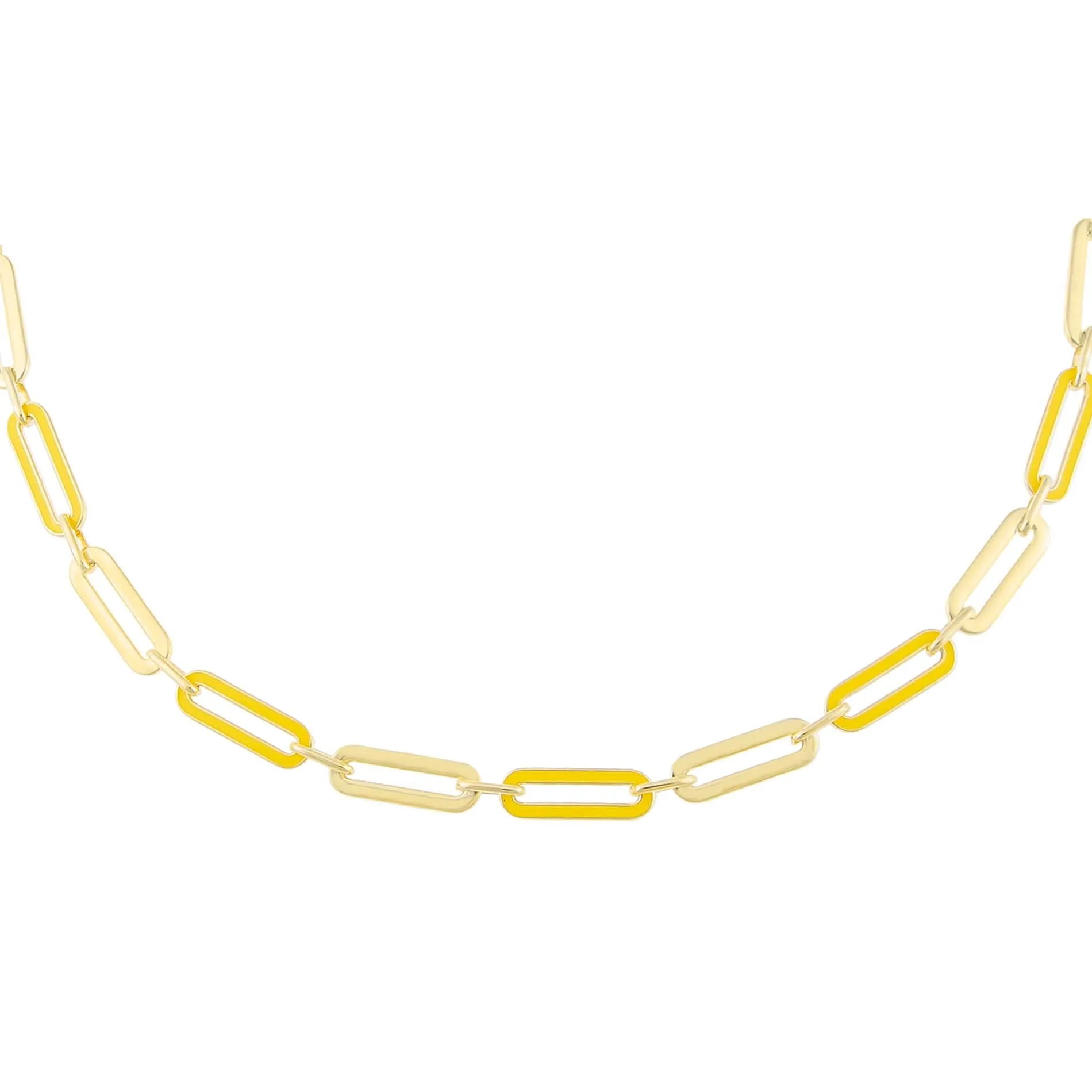 Pastel Enamel Oval Link Necklace