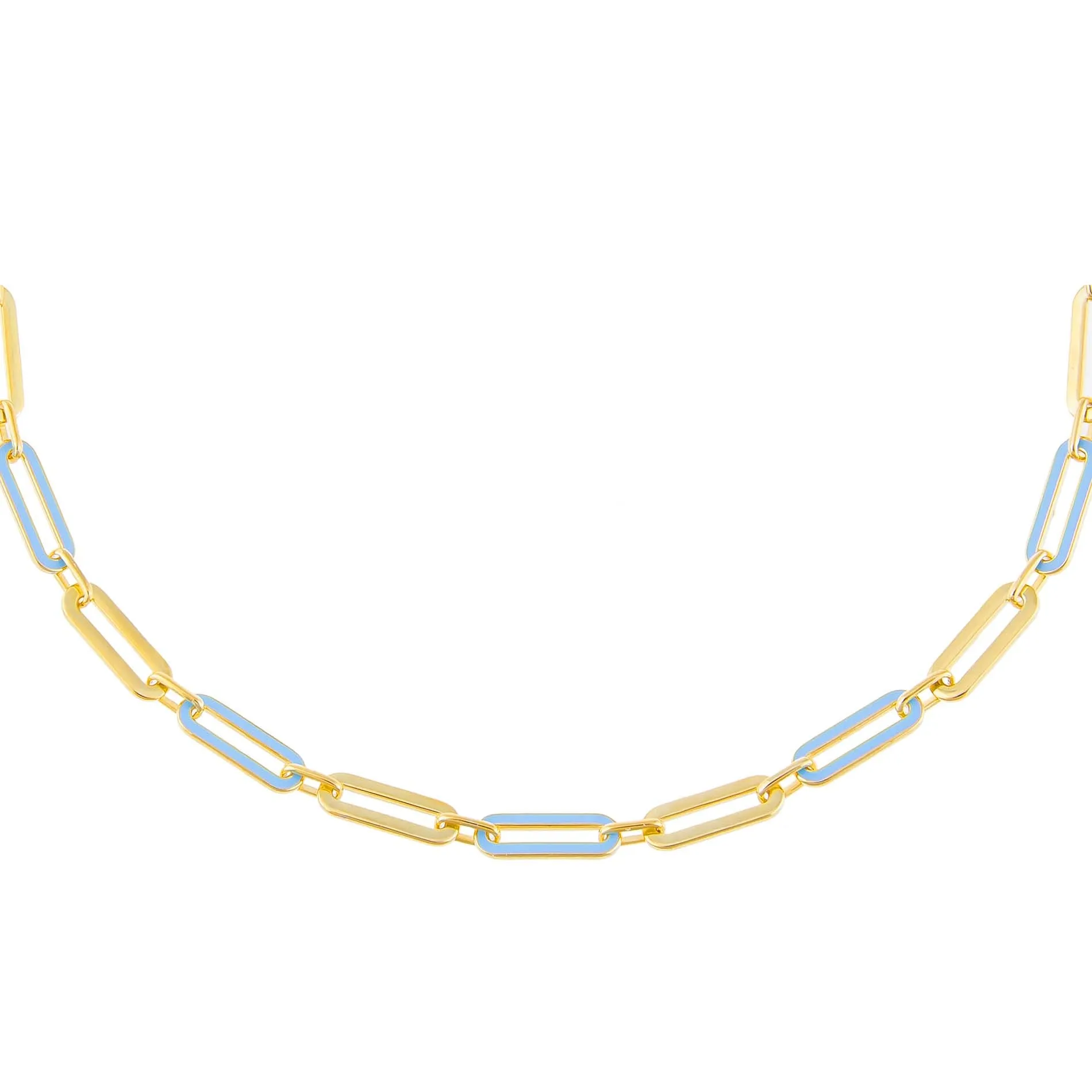 Pastel Enamel Oval Link Necklace