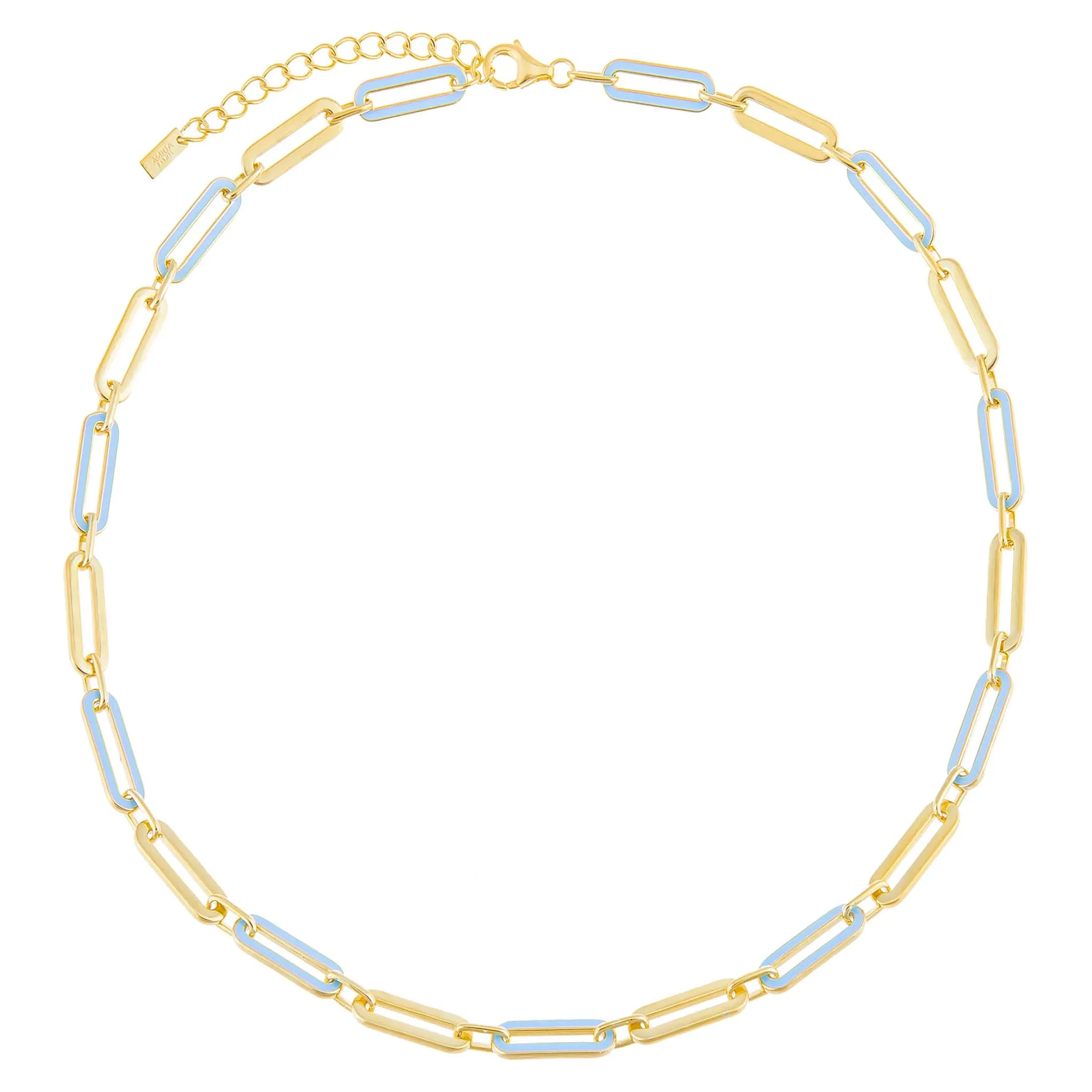Pastel Enamel Oval Link Necklace