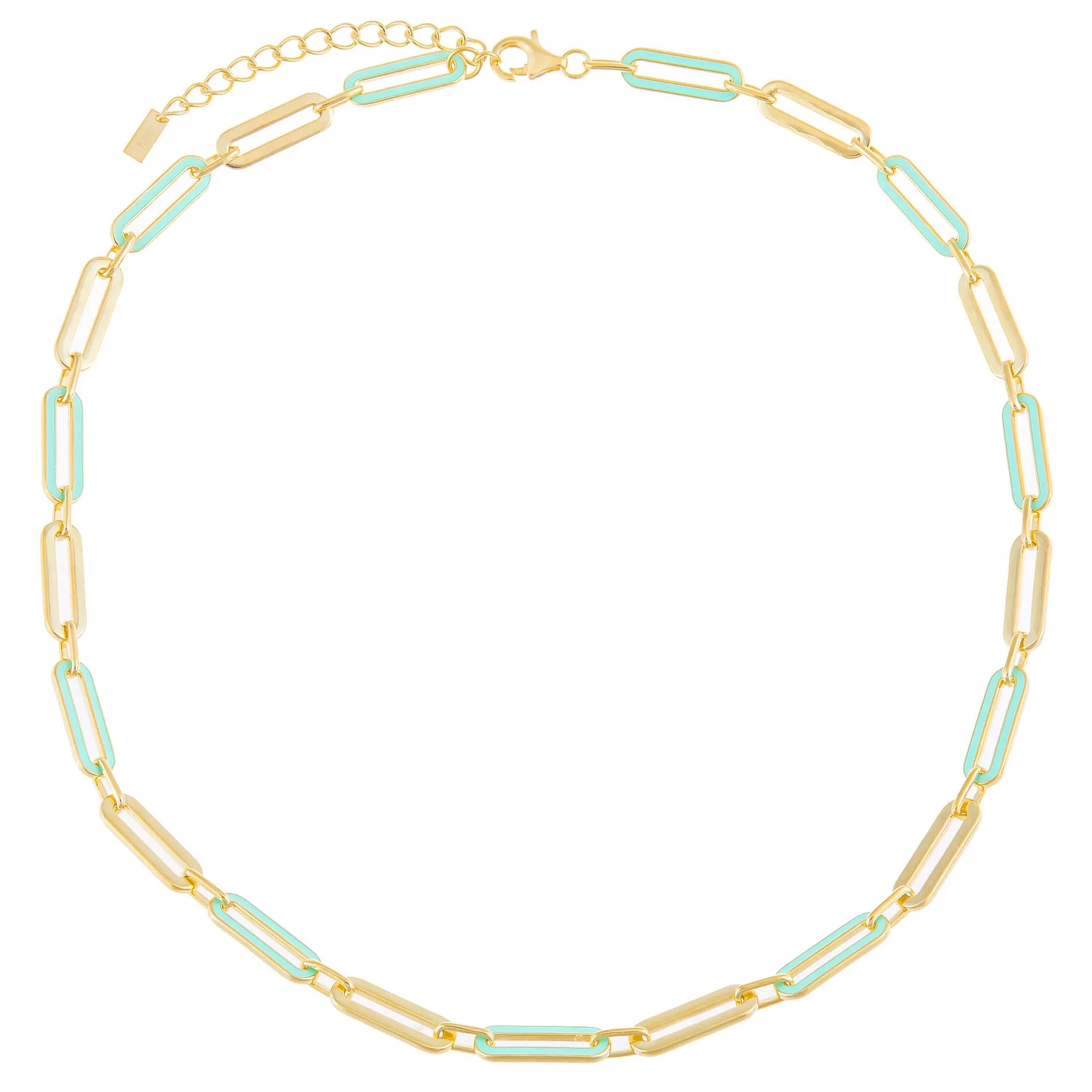 Pastel Enamel Oval Link Necklace