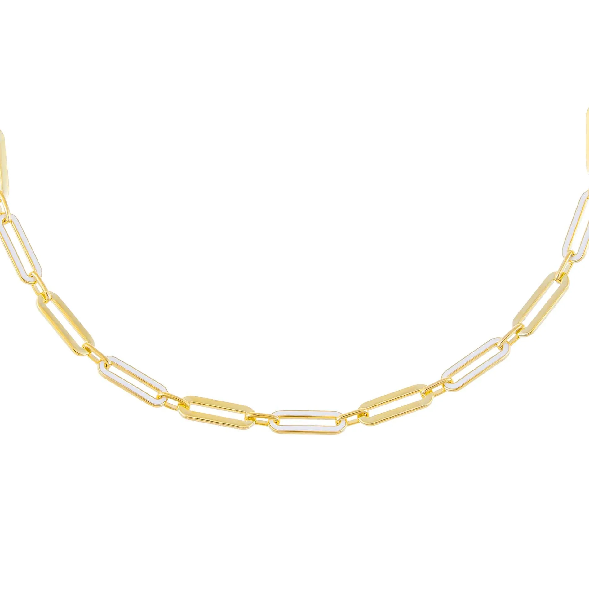 Pastel Enamel Oval Link Necklace