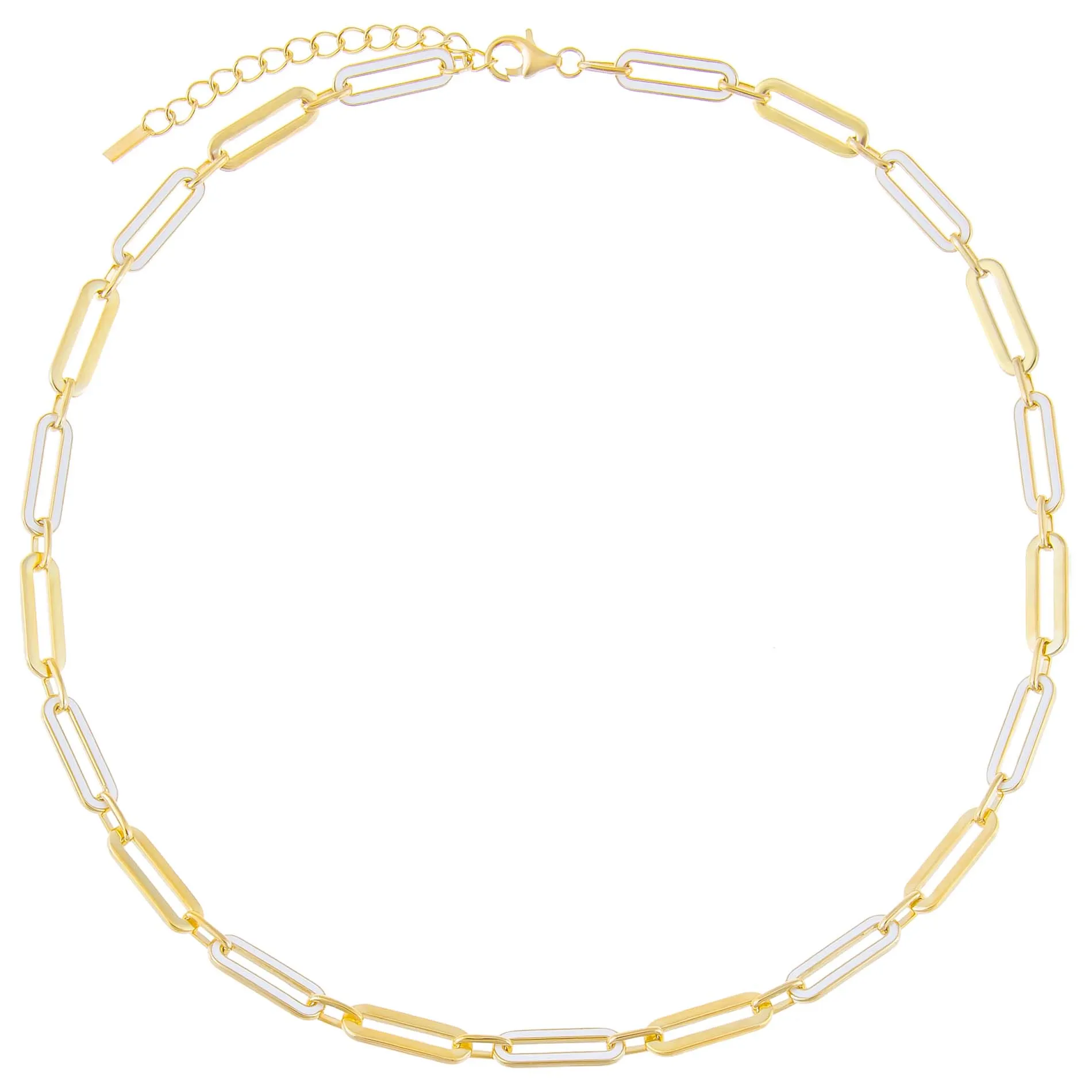 Pastel Enamel Oval Link Necklace