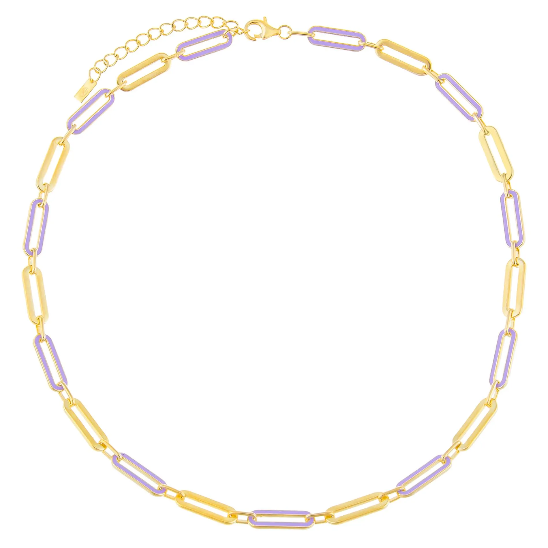 Pastel Enamel Oval Link Necklace