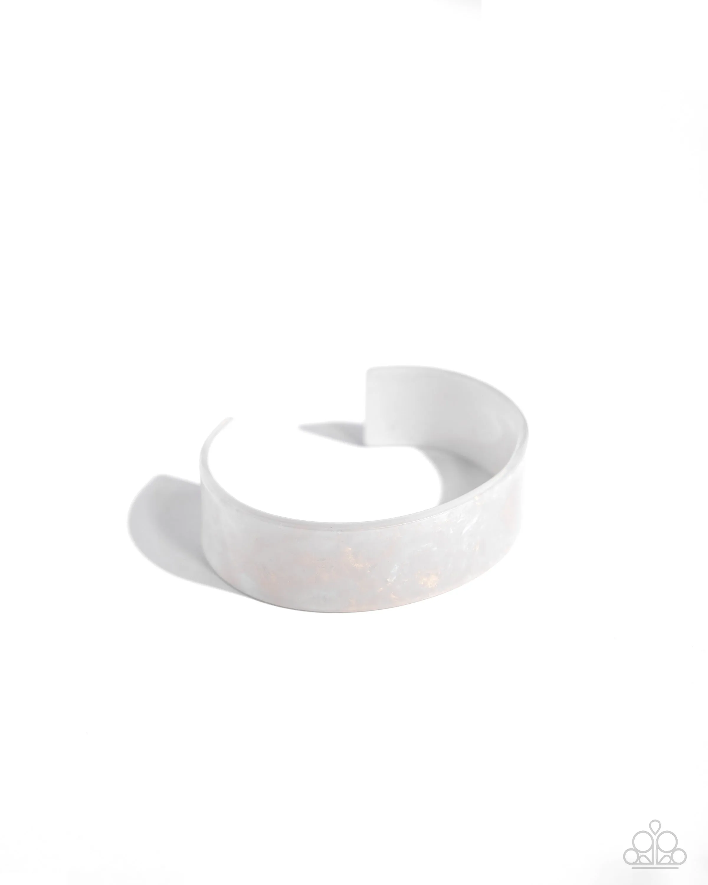 Pastel Pairing - White - Acrylic Paparazzi Cuff Bracelet