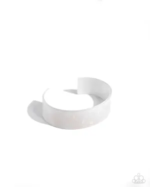 Pastel Pairing - White - Acrylic Paparazzi Cuff Bracelet