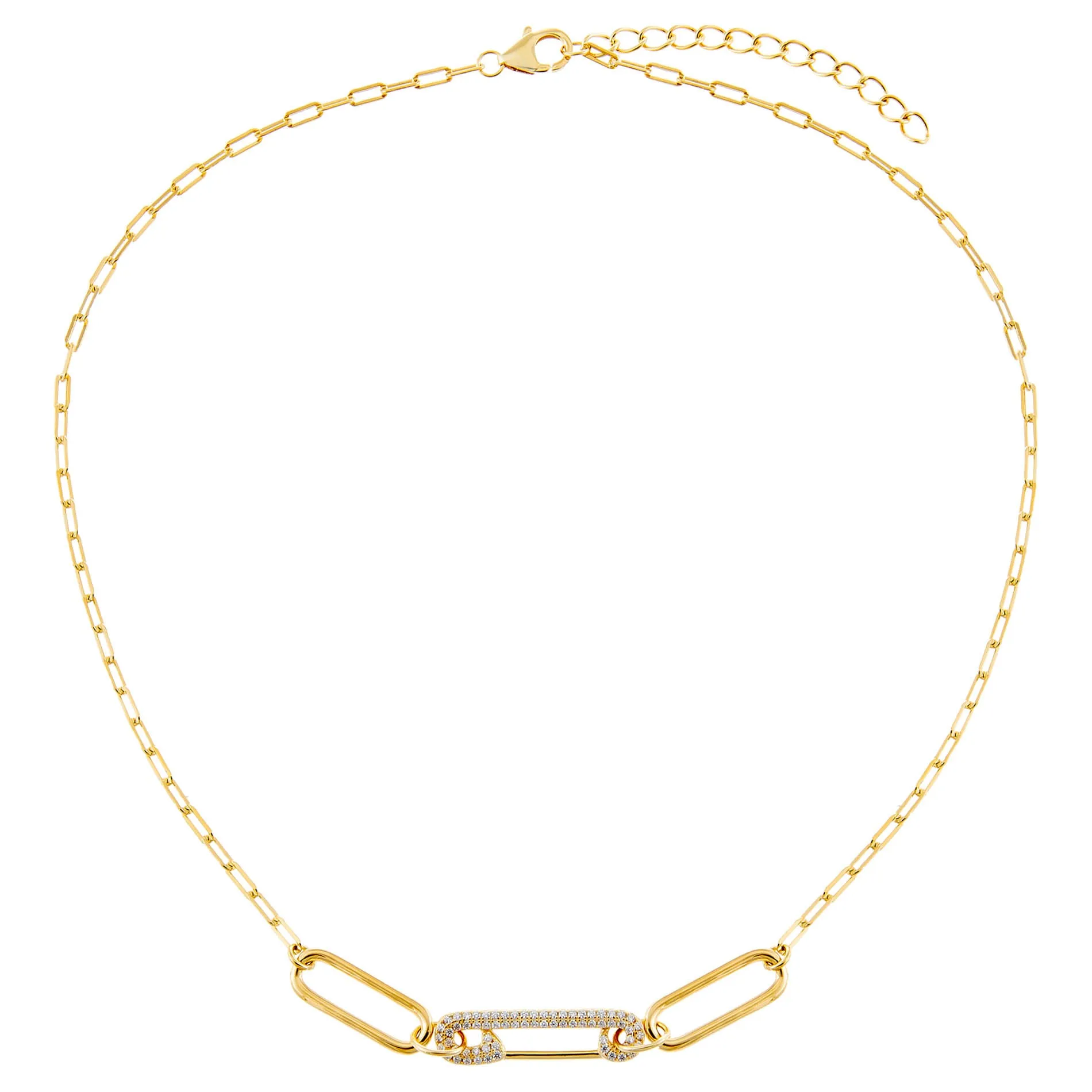 Pavé Pin Link Necklace