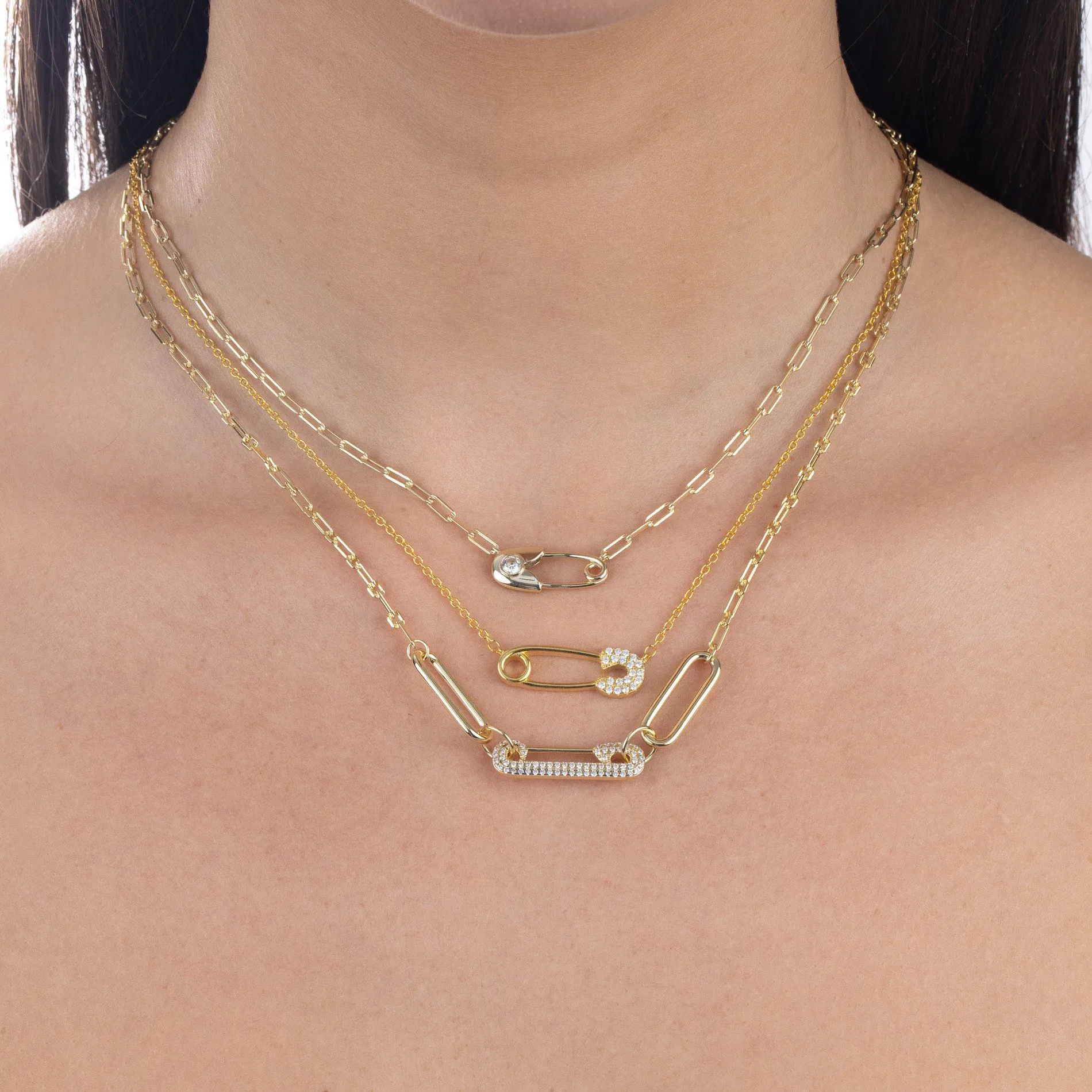 Pavé Pin Link Necklace